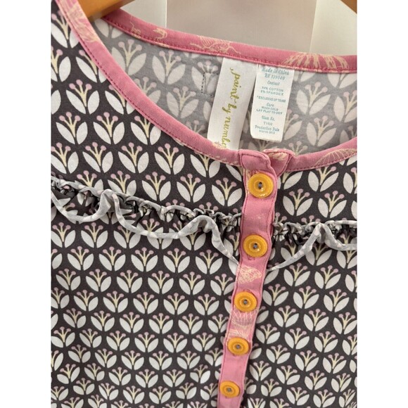 Girls Matilda Jane Paint By Numbers Ruffle Blouse Long Top Pink Brown Floral 8 - Picture 2 of 7